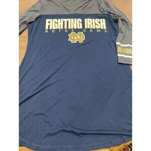 Sideline apparel Womens M shirt Notre Dame Fighting Irish Blue Gray v neck ND
